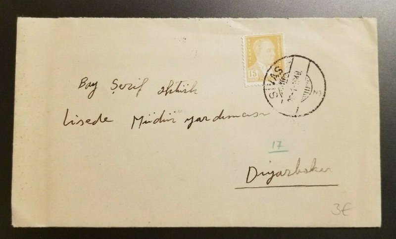 1948 Sivas To Diyarbakir Turkey Cover With Contents