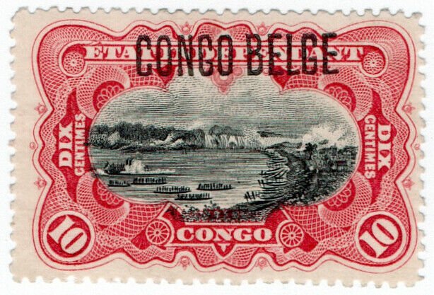 (I.B) Belgian Congo Postal : Native Canoes 10c