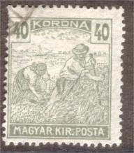 Hungary sc#354 1923 40k Harvesting Wheat used