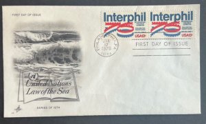 UNITED NATIONS LAW OF SEA JAN 17 1976 PHILADELPHIA PA ARTCRAFT FIRST DAY COVER