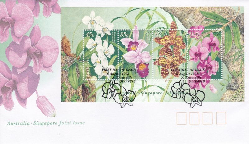Australia # 1681-1684 & 1684a, Orchids, First Day Covers