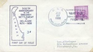 836  3c  SWEDISH - FINNISH - DELAWARE - Unk #67 -- U.S.S. PHILADELPHIA  CL-41