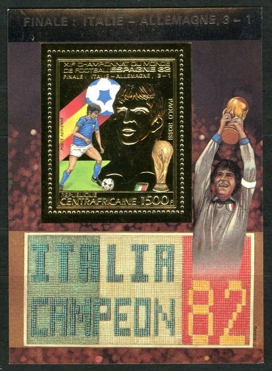 1983 Central African Republic 934/B235gold 1982 FIFA World Cup in Spain