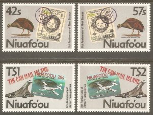 TONGA NIUAFO'OU Sc# 94 - 97 MNH FVF Set4 Tin Can Mail 5th Anniv 1st Stamps