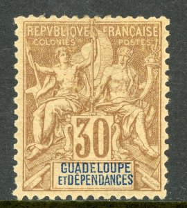 Guadeloupe 1892 French Colony 30¢ Brown Commerce & Navigation SG #43 Mint D937