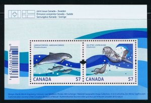 JOINT Issue with SWEDEN = MARINE LIFE = Souvenir Sheet = Canada 2010 #2387 MNH