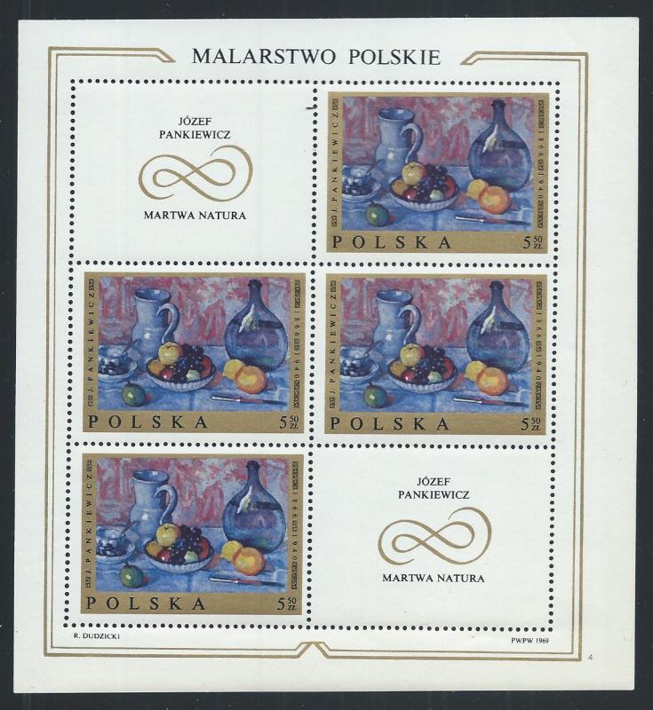 POLAND SC# 1681 MINI SH/4 W/LABELS VF/MNH 1969