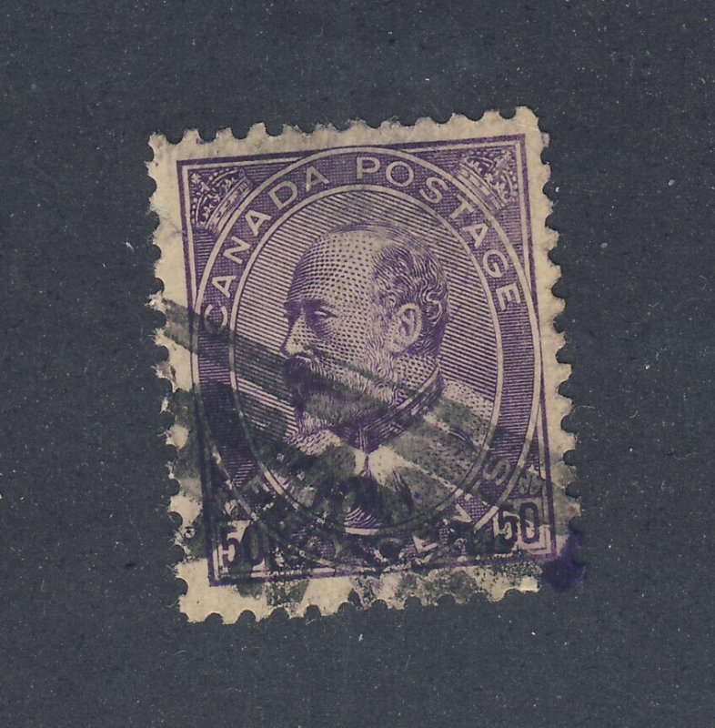 Canada Edward VII 50c Stamp #95-50c Used F/VF Guide Value = $130.00