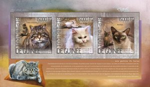 GUINEA - 2014 - Cats - Perf 3v Sheet - Mint Never Hinged