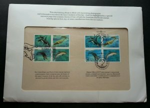 USA US Russia Joint Issue Sea Creatures 1990 Whale Dolphin FDC (folder set)