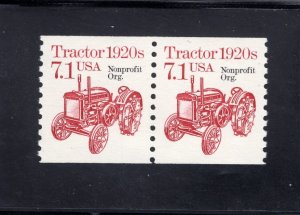2127a Tractor, MNH coil pair precancel