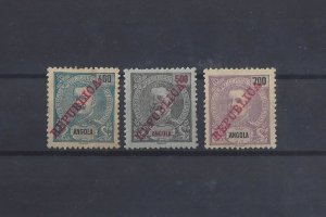 ANGOLA 1911 MH nice lot REPUBLICA overprint SC#100-2 YT#100-2 Mi#100-2 SG#163-5