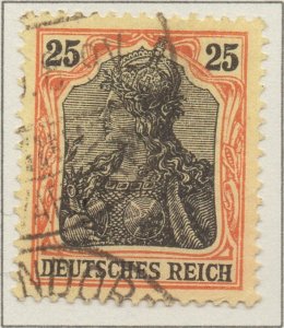 Germany Germania 25pf Black-Yellow Deutsches Reich German Empire stamp 1902 SG72