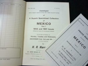 HARMERS AUCTION CATALOGUE 1968 MEXICO 1856 & 1861 ISSUES SPECIALISED COLLECTION
