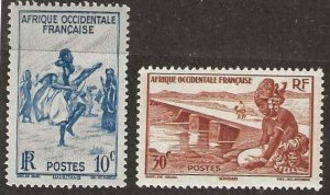 French West Africa 36-37, mint hinged.  1947.  (F349)