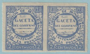 HONDURAS 296 IMPERFORATE PAIR MINT HINGED OG*  NO FAULTS VERY FINE! R982