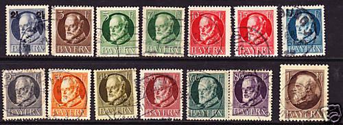 BAVARIA 1914 KING LUDWIG PART SET TO 1m FU