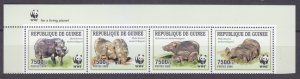 2009 Guinea 6714-6717strip+Tab WWF / Fauna 10,00 €