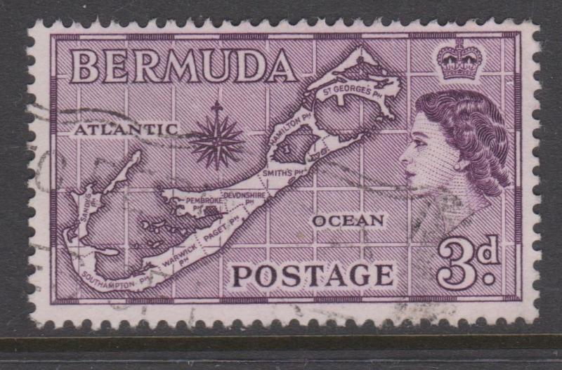 Bermuda 1953 3d Map of Bermuda Sc#148 Used