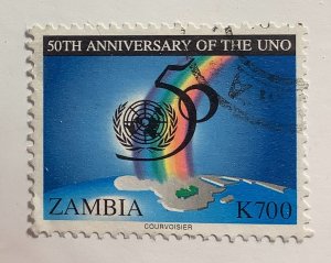 Zambia 1995  Scott 649 used - 700k,  50th Anniversary of United Nations