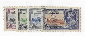 Straits Settlements Sc #213-216 Silver Jubilee set of 4 used VF