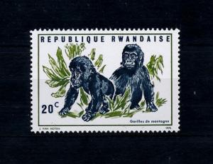 [52545] Rwanda 1970 Wild animals  Mammals Baby gorilla from set MNH