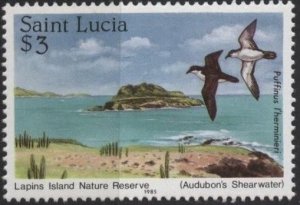St. Lucia 773 (mnh) $3 Audubon’s shearwater, Lapin Island (1985)
