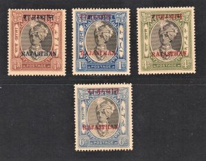 INDIA-Rajasthan 1949 Overprinted on Raja Man Singh II (4v) MNH CV$60+