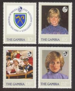 Gambia Sc# 447-50 MNH Princess Diana