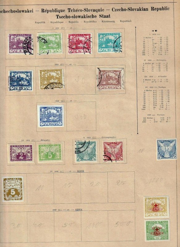 Czechoslovakia Turkey M&U on Old Pages (Aprx 90 Items) Goy1214