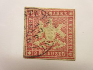 German States WURTTEMBERG Scott 17 USED Lot11 Cat $80