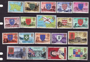 Jersey-Sc#137-55- id8-used definitive set-Maps-1976-7-