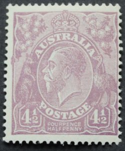 Australia 1927 GV Four and a Halfpence p14 SG 92 mint