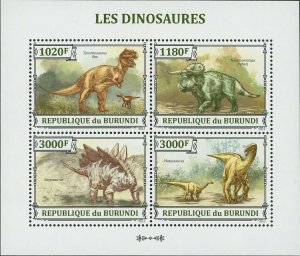 Dinosaurs Stamp Tyrannosaurus Rex Stegosaurus Plateosaurus S/S MNH #3238-3241
