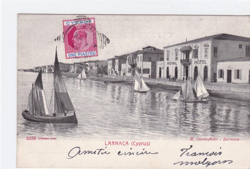 cyprus early 1900's stamps post card ref r15353