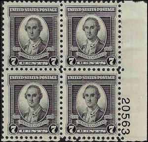 712 Mint,OG,H... Plate Block of 4... SCV $12.00