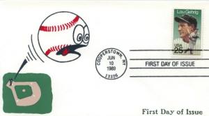 1989 Lou Gehrig Baseball (Scott 2417) Piszkiewicz FDC