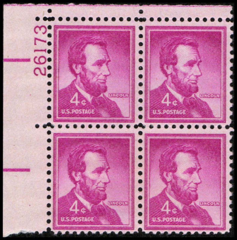 US #1036a LINCOLN MNH UL PLATE BLOCK #26173