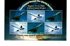 Nevis 2007 - Concorde Round the World  - Sheet of Six stamps - MNH