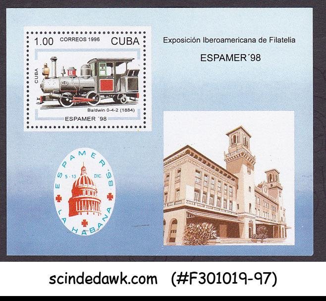 CUBA - 1997 ESPAMER '98 - TRAINS LOCOMOTIVE MIN/SHT MNH