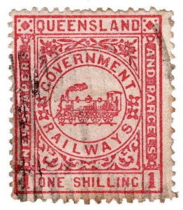 (I.B) Australia - Queensland Railways : Parcel Stamp 1/-