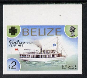 Belize 1983 World Communications $2 MV Heron Mail Ship in...