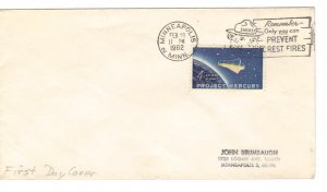 US 1193 4c Project Mercury FDC no cachet Unofficial Minneapolis Minn ECV $12.00