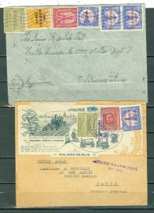 GUATEMALA 1933-34 LOT of (2) AIRMAIL COVERS