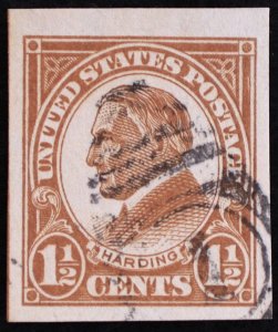 U.S. Used Stamp Scott #631 1 1/2c Harding, XF - Superb. 1 Duplex Cancel. Gem!