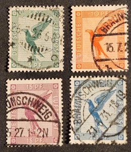 1920 Germany German Reich Airmail Used Stamp Set Mi 102-105 Scott C1-C4