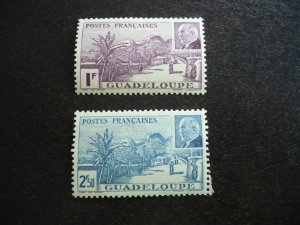 Stamps - Guadeloupe - Scott# 157-158 - Mint Hinged Set of 2 Stamps