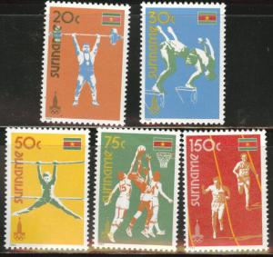 Suriname Scott 552-556 mnh** 1980 Olympic set