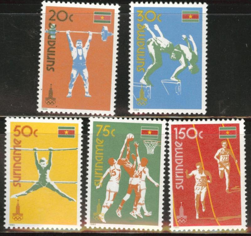 Suriname Scott 552-556 mnh** 1980 Olympic set