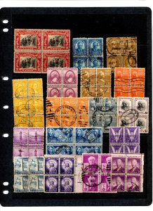 US Stamps #17 USED BLOCKS OF 4 & 6 F - UNCHECKED